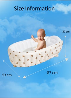ShebSheb Baby Inflatable Bathtub for Babies 3-36 Months with Built in Air Pump, Infant Newborn to Toddler Bath Tub Portable Travel Shower Basin  - Image 5