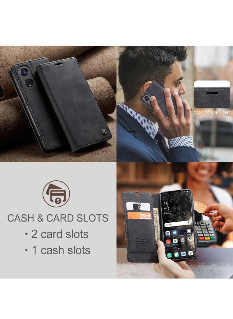 CaseMe - Case Suitable for OPPO Reno 8T 5G PU Leather Case Hidden Bracket Magnetic Adsorption Flip Wallet Cover - Image 1
