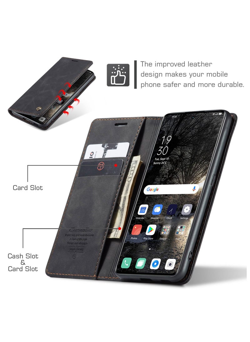 CaseMe - Case Suitable for OPPO Reno 8T 5G PU Leather Case Hidden Bracket Magnetic Adsorption Flip Wallet Cover - Image 1