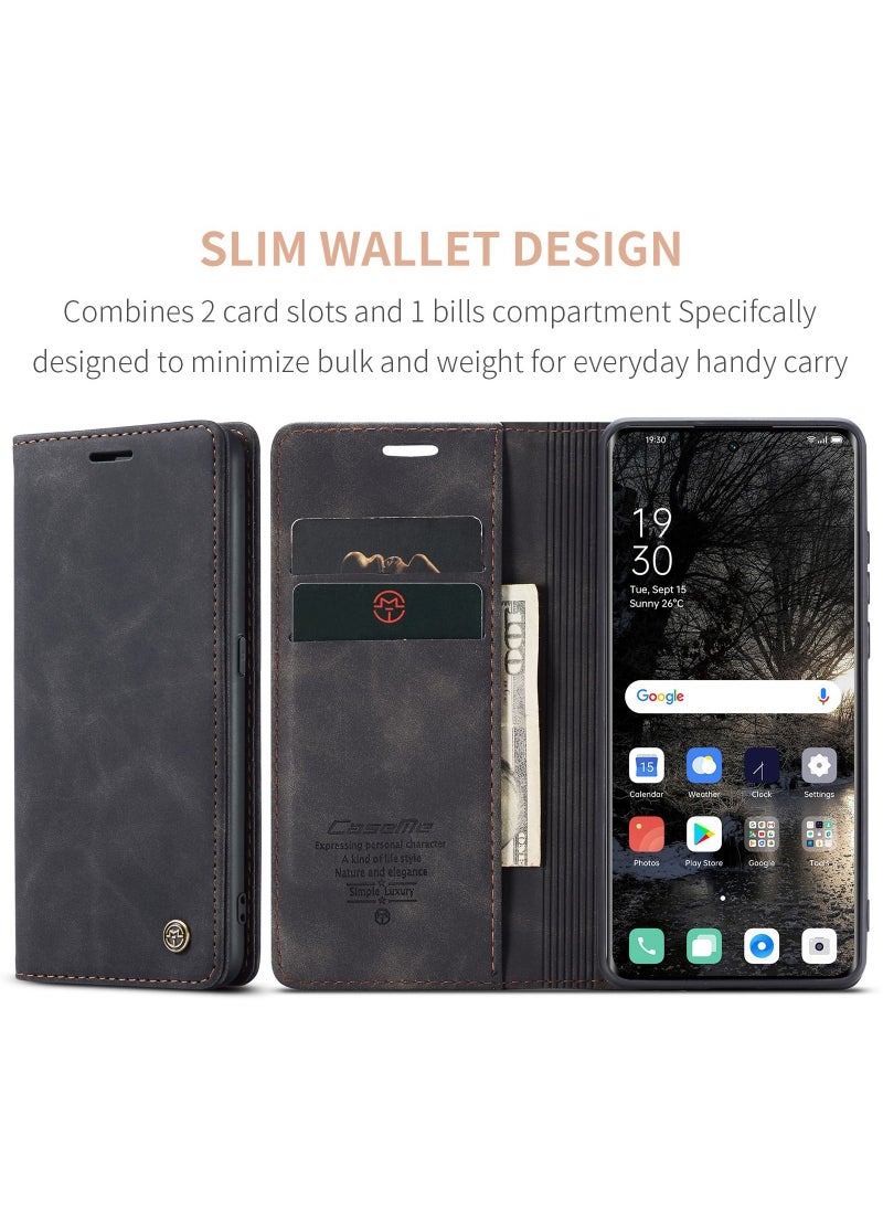 CaseMe - Case Suitable for OPPO Reno 8T 5G PU Leather Case Hidden Bracket Magnetic Adsorption Flip Wallet Cover - Image 1