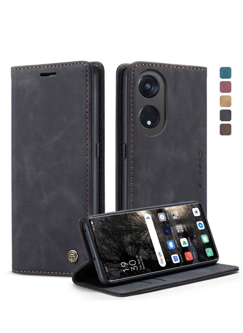 CaseMe - Case Suitable for OPPO Reno 8T 5G PU Leather Case Hidden Bracket Magnetic Adsorption Flip Wallet Cover - Image 1