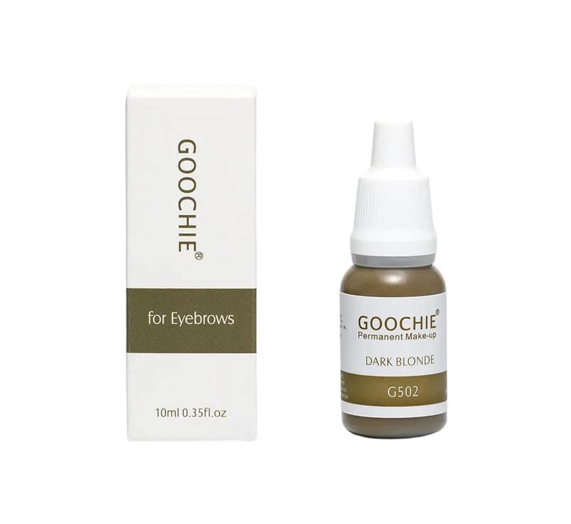 Goochie Goochie Superior Eyebrow Tattoo Microblading Stroke Micropigmentation Permanent Makeup Pigment Ink 10ml Eyebrow Pigment Dark Blone G502 - Image 1