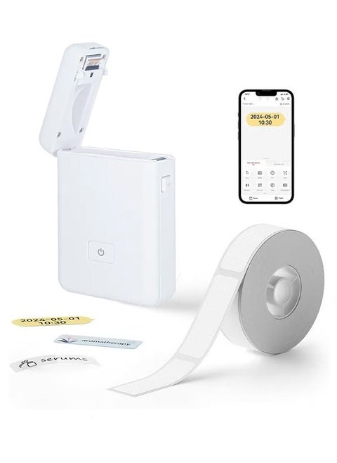 Mini Label Printer, Bluetooth Connection, Inkless Printing, 2000mAh Large Capacity, Suitable for Apple/Android Phones