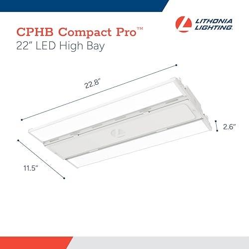 Lithonia Lighting Compact Pro LED High Bay Light, Ceiling Lighting Fixture, 24,000 Lumens, 5000K Daylight, Dimmable LED Work Light for Garage and Warehouse, MVOLT 120-277V (CPHB 24LM MVOLT 50K) - Image 5