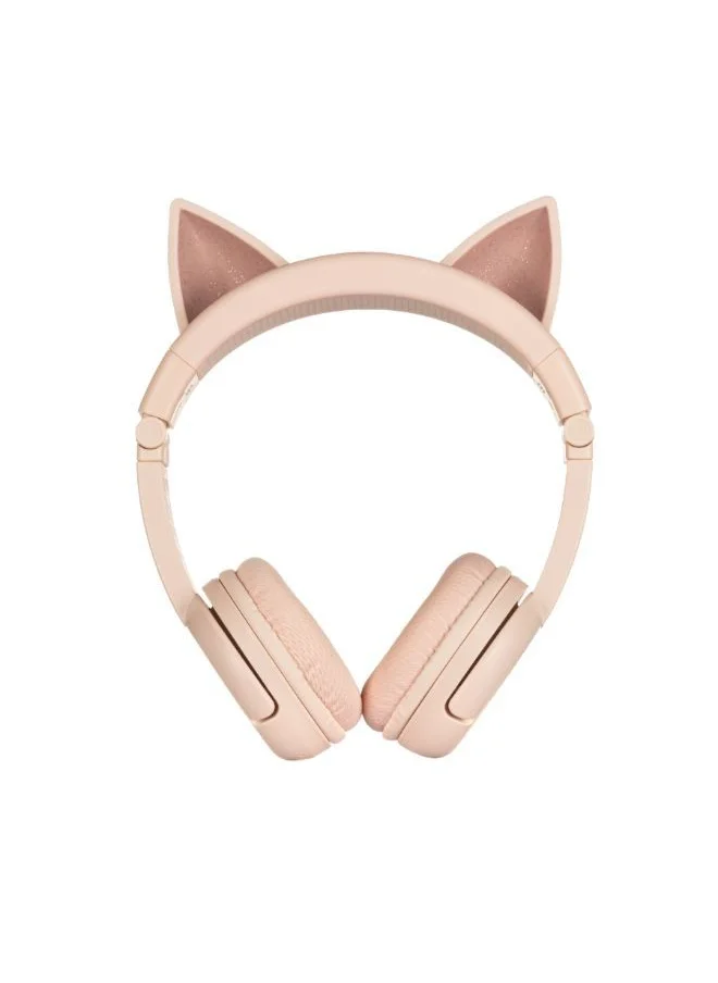 بودي فونز PlayEars+ Bluetooth Wireless Headset - Superb Sound & Playful Animal Ears Design - Cat - Pink