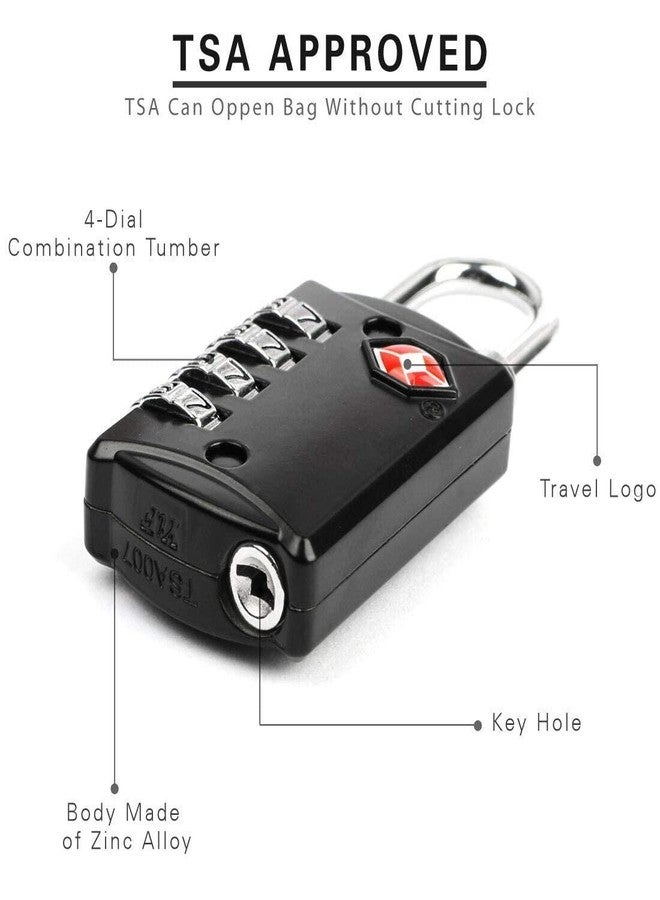 HELLARO Metal 4 Digit US Approved Password Number TSA Lock for Luggage Bag Multicolour | (Peice-2) - Image 2