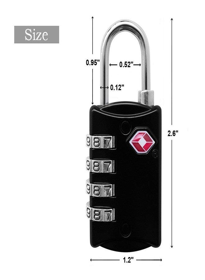 HELLARO Metal 4 Digit US Approved Password Number TSA Lock for Luggage Bag Multicolour | (Peice-2) - Image 3