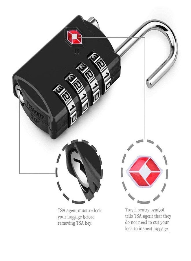 HELLARO Metal 4 Digit US Approved Password Number TSA Lock for Luggage Bag Multicolour | (Peice-2) - Image 5