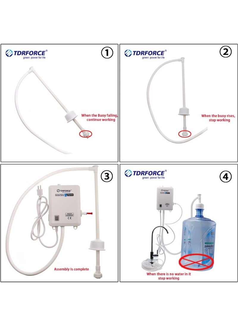TDRFORCE - TDRFORCE bottled water system with single water inlet bottled water dispenser one tube for refrigerator ice-maker coffee brewer 3.8l High pressure Pump - Image 1