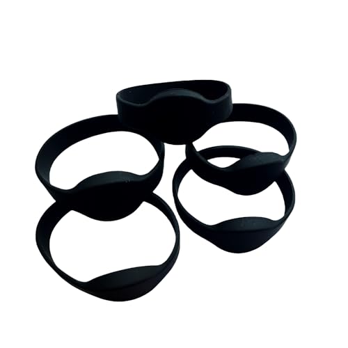 YARONGTECH RF 1K RFID Wristband 1356MHZ ISO14443A Silicone Adult Size Pack of 5 Black - Image 3