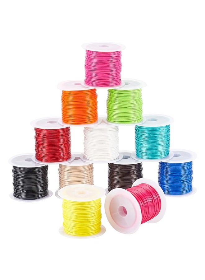 PH PandaHall 12 Rolls 1mm Waxed Polyester Cord Thread 10.9 Yards/Roll 12 Colors Beading String for Bracelets Necklaces Waist Beads Jewelry Making Macrame Supplies - Image 1