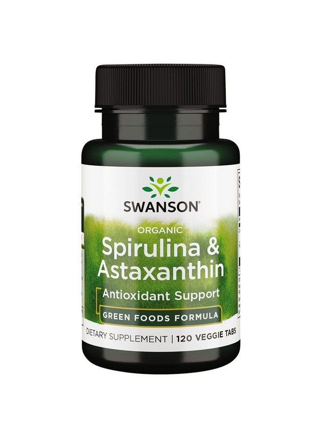 SWANSON Organic Spirulina  Astaxanthin 120 Veg Tabs - Image 2