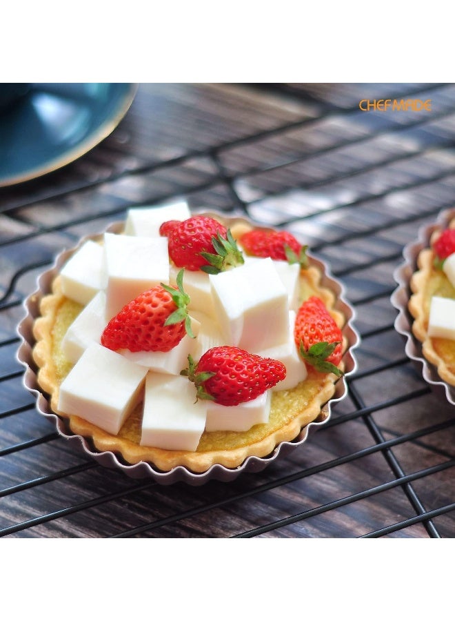 CHEFMADE WK9915-4 Non-Stick Tart Pan Set, 4" (4 Pieces) - Image 1