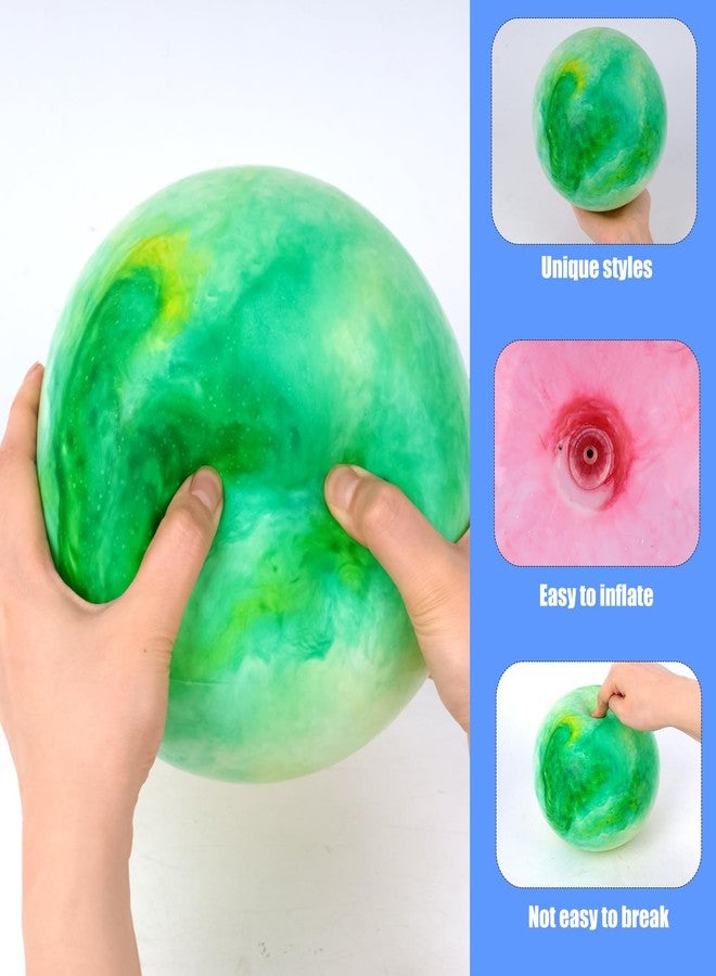 3 otters Inflatable Playground Ball, 5 PCS Marbleized Bouncy Balls 9 Inches Rubber Sensory Kickballs, for Kids Adults Indoor & Outdoor Games, Beach Party Gifts - Image 3