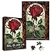 Larkipuzz Stained Glass Rose Puzzles for Adults 1000 Pieces Colorful Art Red Flower Jigsaw Puzzles Difficult Aesthetic Floral Nature Plant Puzzle - Image 2