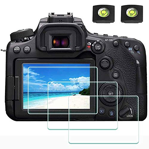 ULBTER Screen Protector for Canon EOS 90D 80D 70D 77D Camera & Hot Shoe Cover [3+2 Pack], ULBTER Tempered Glass 0.3mm 9H Hardness Ultra-clear Anti-Scrach - Image 1