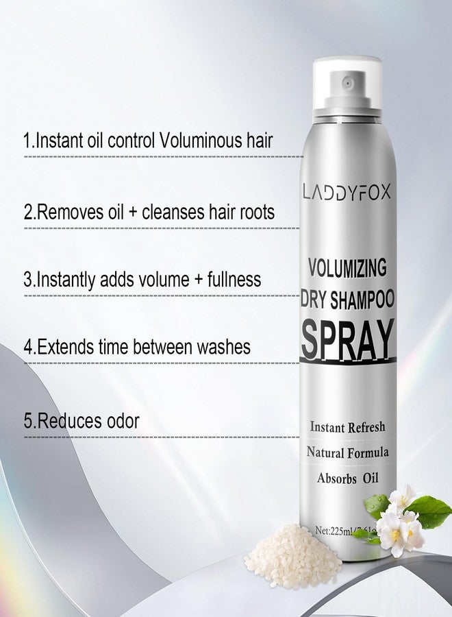 LADDYFOX 7.61Oz Hair Dry Shampoo Spray, Instantly Refreshes Hair No White Residue, Refresh Hair with Rice Starch - Absorbs Excess Oil, Oil Control and Volumizing Dry Shampoo for Women - Image 3