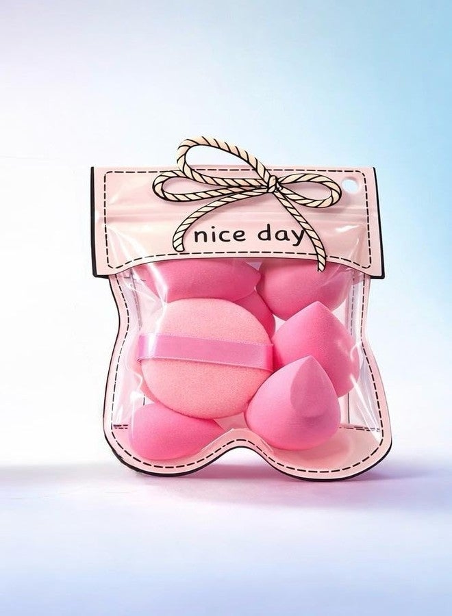 Teraabliss Makeup Blender Sponge Set with Cute Reusable Pouch - Soft Beauty Blending Sponges for Foundation, Concealer & Powder - Multi Shape Cosmetic Puff for Flawless Finish (Pink) - Image 1