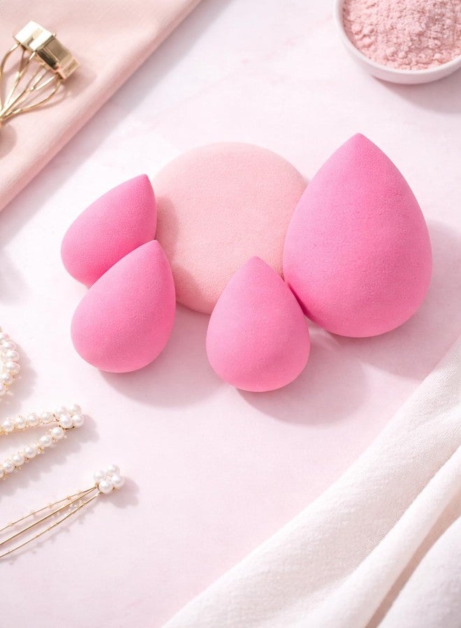 Teraabliss Makeup Blender Sponge Set with Cute Reusable Pouch - Soft Beauty Blending Sponges for Foundation, Concealer & Powder - Multi Shape Cosmetic Puff for Flawless Finish (Pink) - Image 4