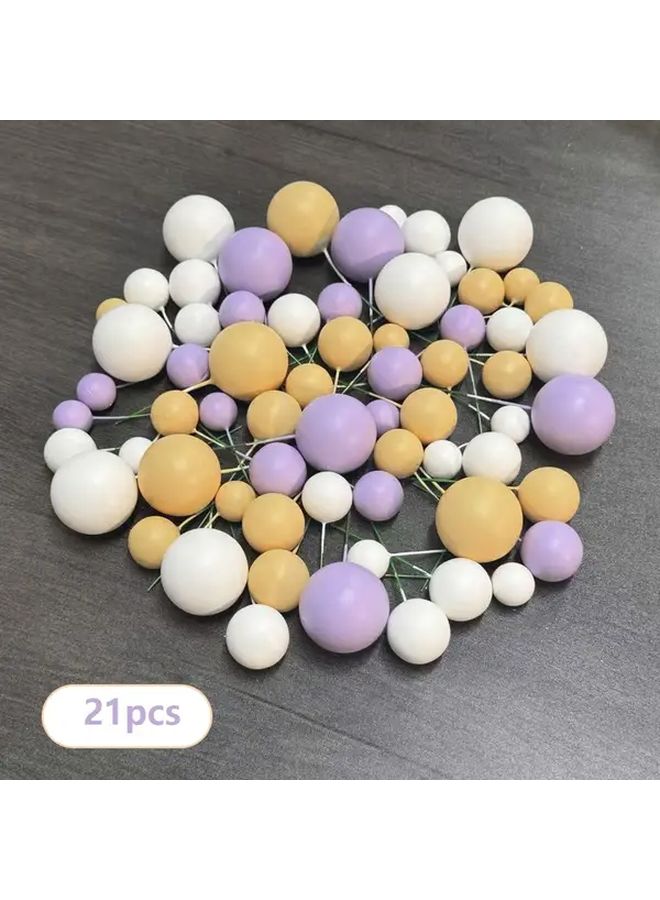 21pcs Mixed Color Cake Decorating Balloons Cupcake Insert Baking Party Decoration - Image 1