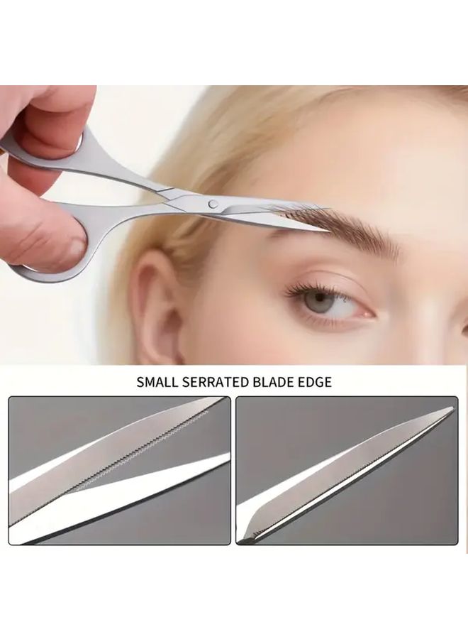 1pc Matte Stainless Steel Scissors For Eyebrow Trimming Beard Grooming Hair Cutting Unisex Beauty Styling Tool - Image 3
