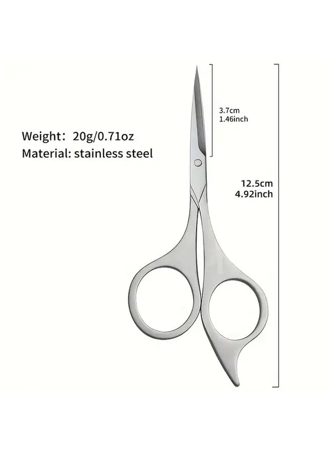 1pc Matte Stainless Steel Scissors For Eyebrow Trimming Beard Grooming Hair Cutting Unisex Beauty Styling Tool - Image 4