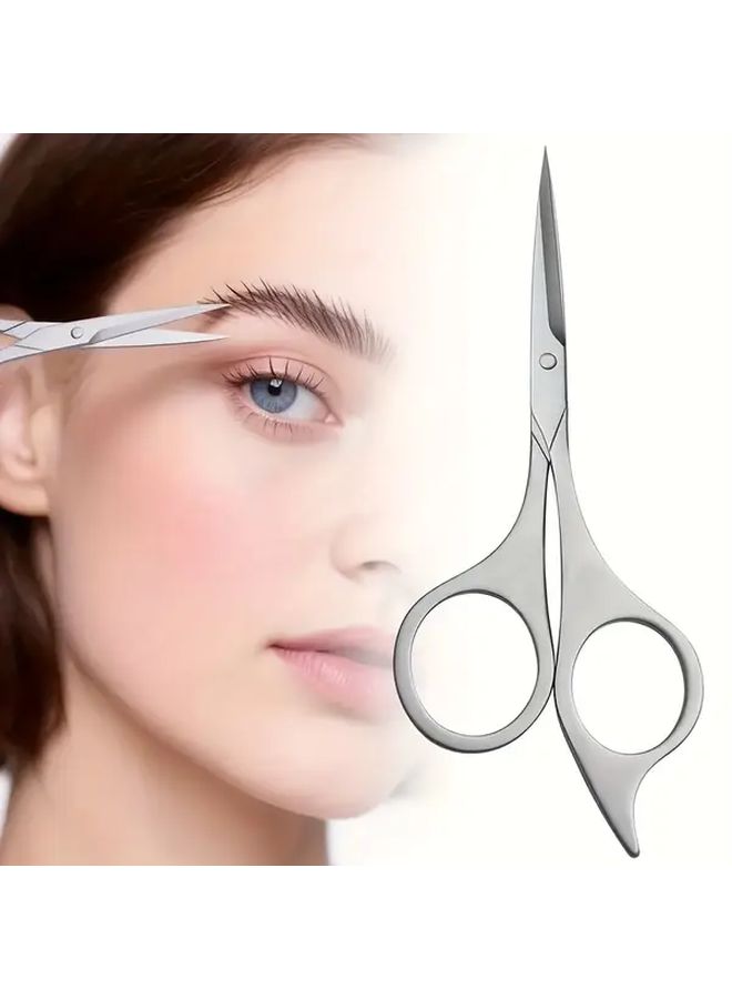 1pc Matte Stainless Steel Scissors For Eyebrow Trimming Beard Grooming Hair Cutting Unisex Beauty Styling Tool - Image 2