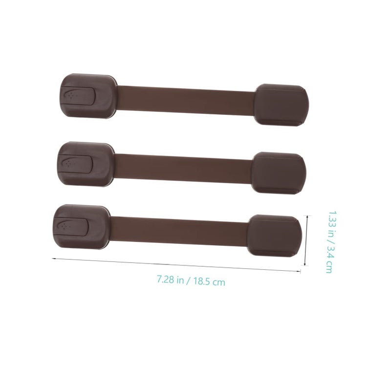 Safety Strap Locks 4 Pack 19 20 X 3 40 X 1 00 CM Brown Child Proof Cabinet Locks Easy Peel Stick Latches For Ovens And Cabinets - Image 3