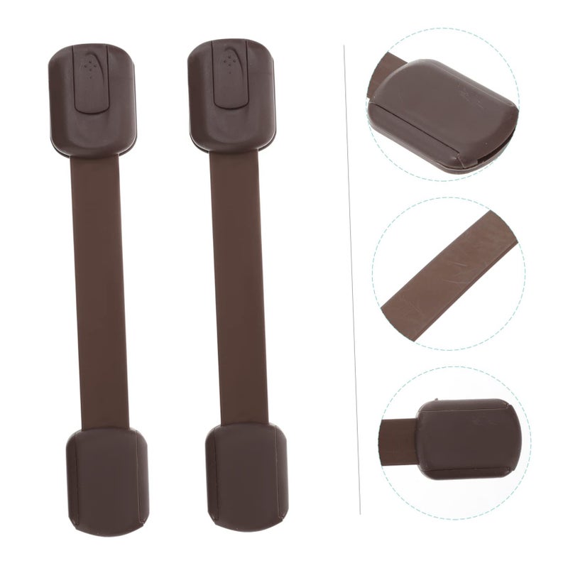 Safety Strap Locks 4 Pack 19 20 X 3 40 X 1 00 CM Brown Child Proof Cabinet Locks Easy Peel Stick Latches For Ovens And Cabinets - Image 5