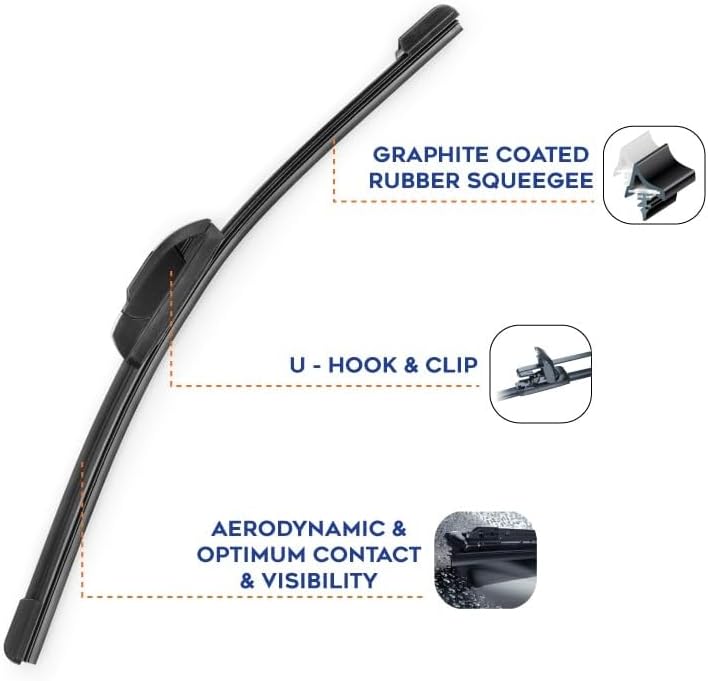 3XR Universal Soft Wiper Blades 18 Inch with 10 Adaptors for Front Windshield - Image 3