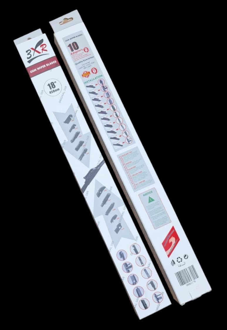 3XR Universal Soft Wiper Blades 18 Inch with 10 Adaptors for Front Windshield - Image 5