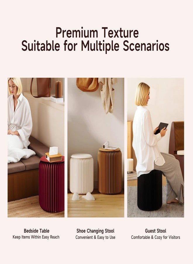NOONTIDE Folding Stool - 17Inch Home Furniture 660lb Load Capacity Foldable Paper Stool - Eco-Friendly Kraft Paper Honeycomb Design,Foldable to 1.2",Brown Modern Minimalist Stool for Living Room(Brown) - Image 2