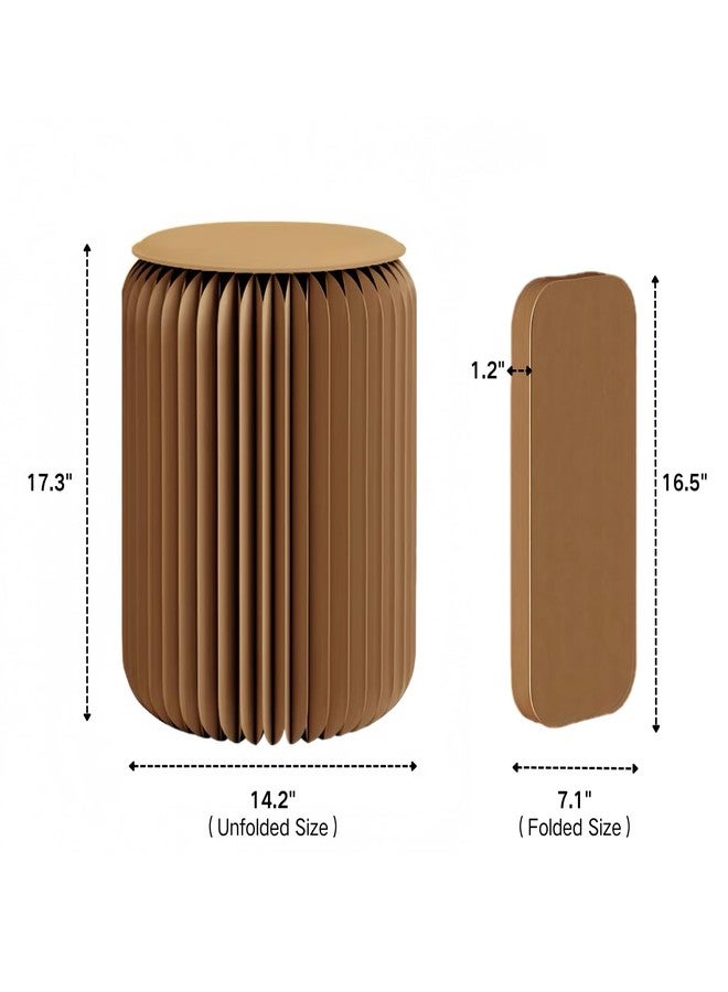 NOONTIDE Folding Stool - 17Inch Home Furniture 660lb Load Capacity Foldable Paper Stool - Eco-Friendly Kraft Paper Honeycomb Design,Foldable to 1.2",Brown Modern Minimalist Stool for Living Room(Brown) - Image 4