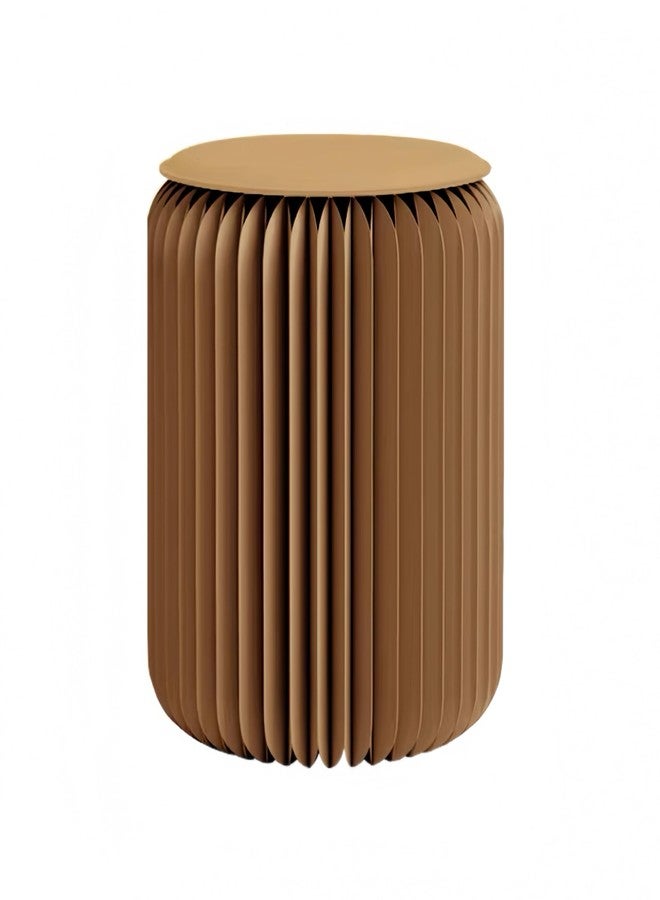 NOONTIDE Folding Stool - 17Inch Home Furniture 660lb Load Capacity Foldable Paper Stool - Eco-Friendly Kraft Paper Honeycomb Design,Foldable to 1.2",Brown Modern Minimalist Stool for Living Room(Brown) - Image 1