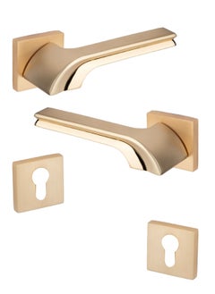 Lozan Heavy Door Handles Pair Golden 