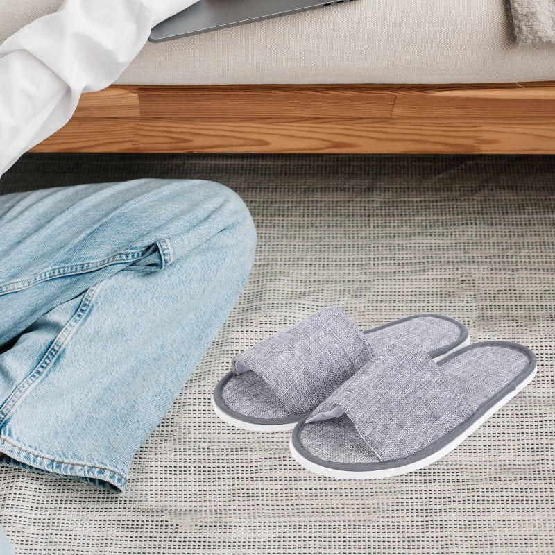 🏠 شبشب ضيافة يستخدم لمرة واحدة مريح مفتوح الأصابع بنعل مقاوم للانزلاق للاستخدام المنزلي - Image 2