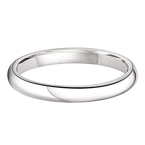 TUTISS 3mm White Tungsten Rings for Women Men Engagement Wedding Bands Domed Polished Comfort Fit Size 9.5 - Image 2