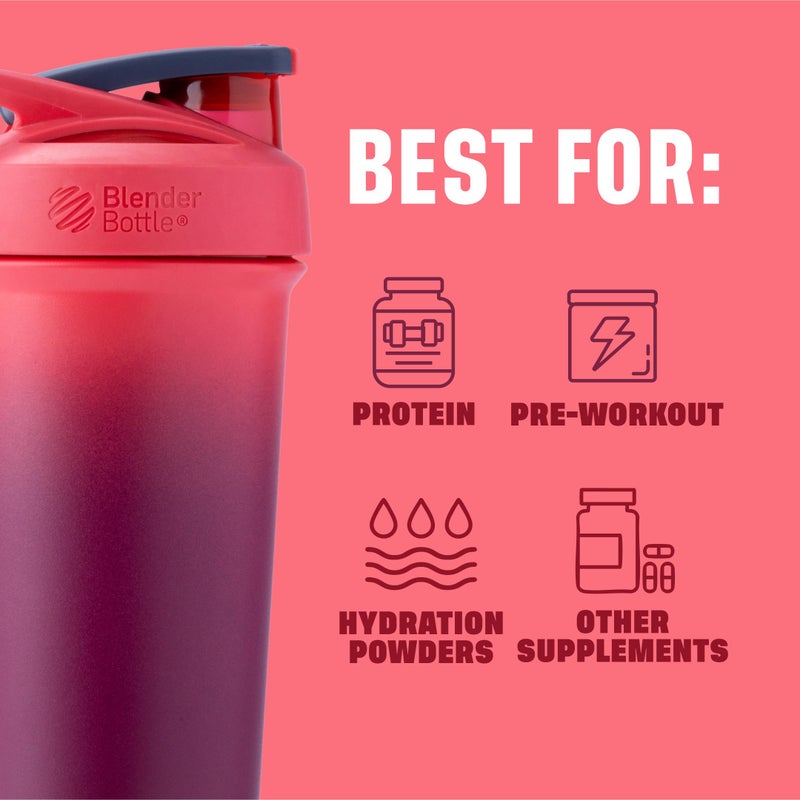 BlenderBottle زجاجة خلط بلندر بوتل الرياضية الأنيقة المعزولة من الفولاذ المقاوم للصدأ مع خفاقة سلكية، سعة 25 أونصة، لون سانغريا أومبري - لخلط البروتين والترطيب للرياضيين وعشاق اللياقة البدنية، سهلة الخلط، نحيفة وسهلة الحمل، تحافظ على المشروبات باردة، غطاء قابل للقفل - Image 4