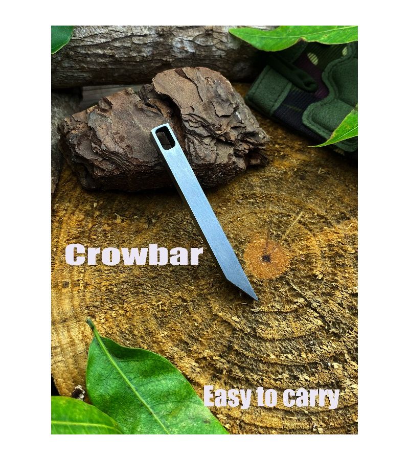 Stainless Steel Mini Pry Bar Keychain Multi Tool Screwdriver Box Opener Silvery - Image 2