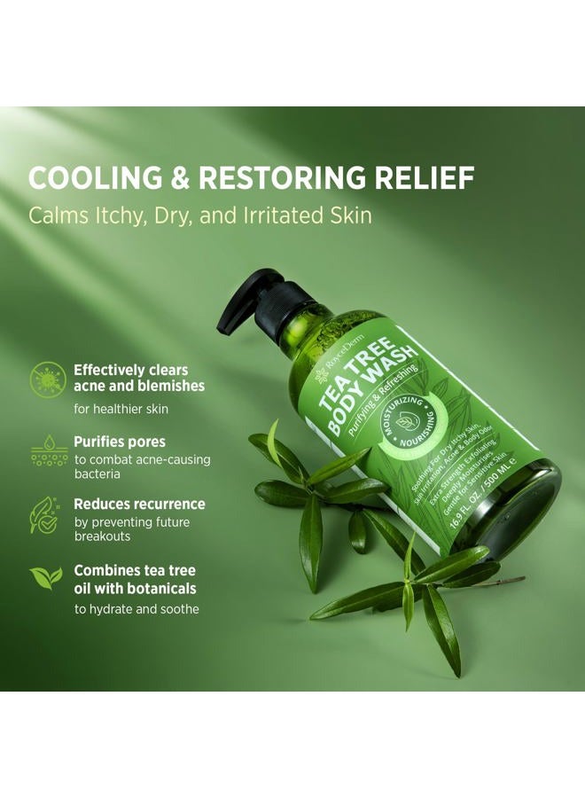 Roycederm Antifungal Body Wash & Soap, Antibacterial Tinea Versicolor Wash, Tea Tree Back Acne, Folliculitis For Jock Itch, Athletes Foot, Odor, Ringworm - Image 2