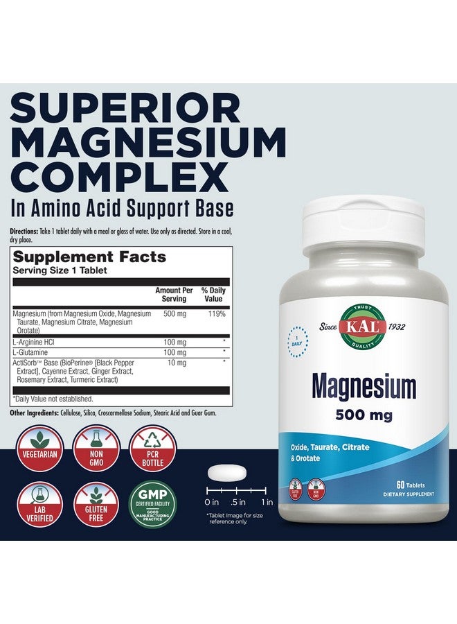 Kal 500 Mg Magnesium Tablets, 60 Count - Image 2