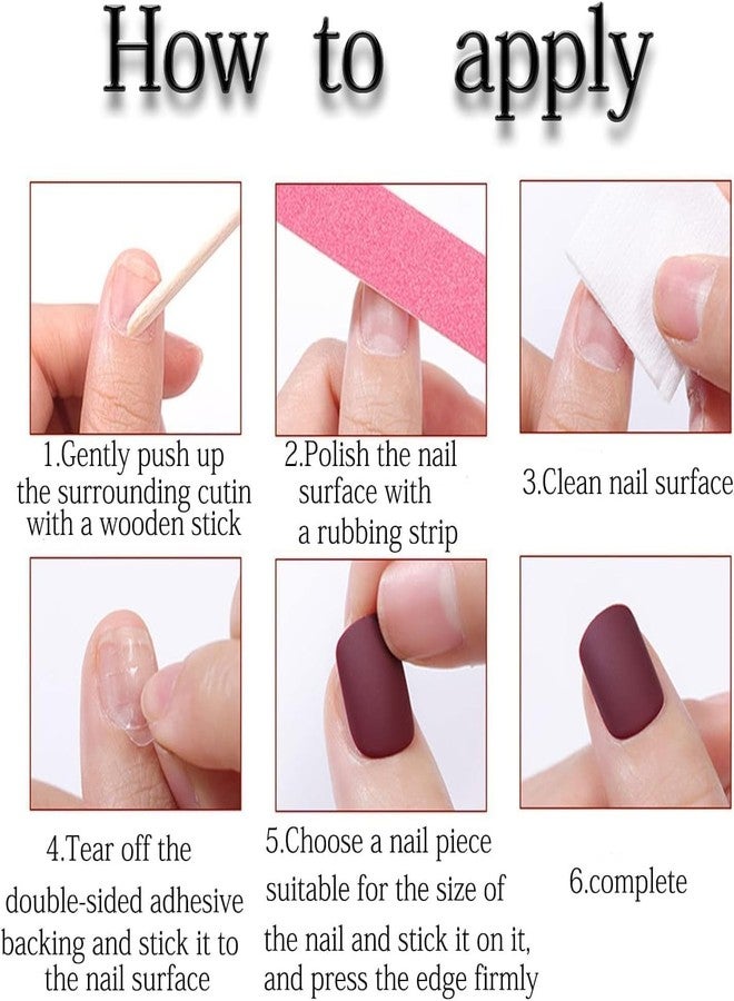 TOGZOM 24pcs Star Press on Nails Medium Almond Fake Nails Brown White False Nails with French Tip Glue on Nail Glossy Full Cover Reusable Artificial Acrylic Stick on Nail for Women Manicure - Image 5