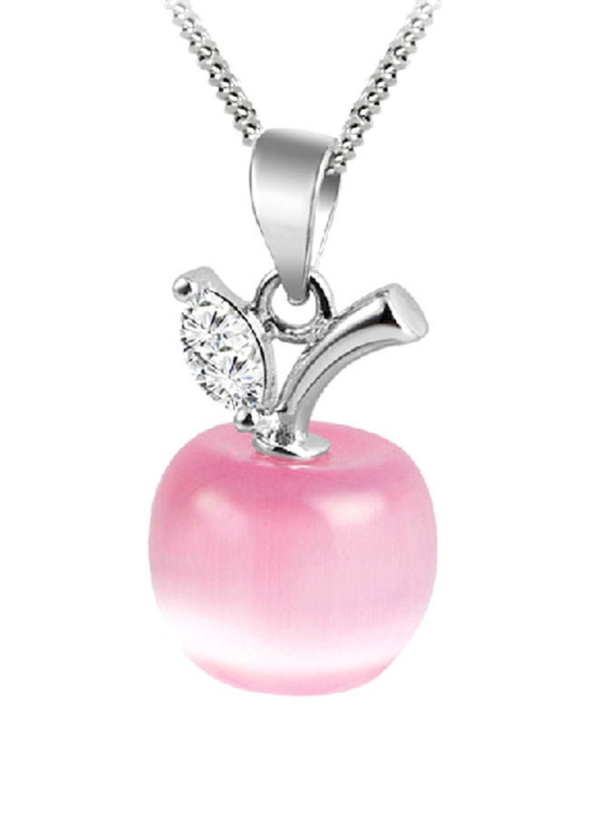 NIBEMINENT 925 Sterling Silver Apple Cat's Eye Stone Pendant - Image 1
