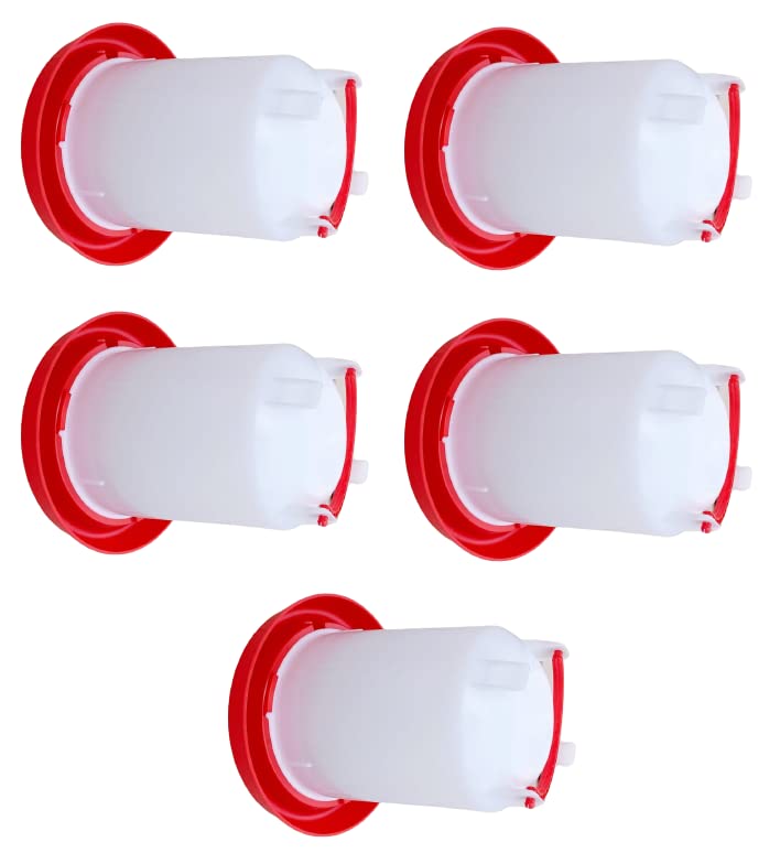 TMW TM&W Plastic Semi Automatic Feeder and Drinker, Water System & Feeding System for All Birds (Qty - Drinker 1.5 LTR 5 Pieces), White - Image 1