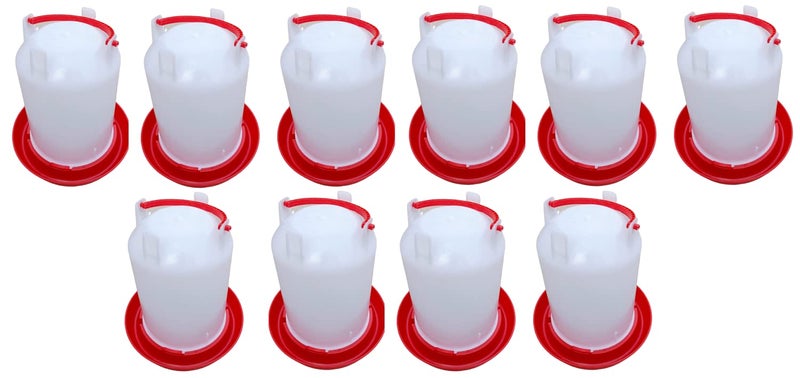TMW TM&W Plastic Semi Automatic Feeder and Drinker, Water System & Feeding System for All Birds (Qty - Drinker 1.5 LTR 5 Pieces), White - Image 5