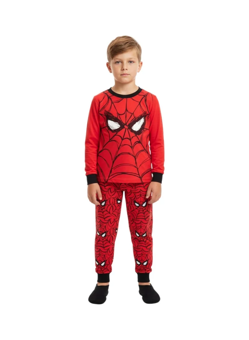 Bidani Boys' Spider Web Print Pajama Set – Long Sleeve
