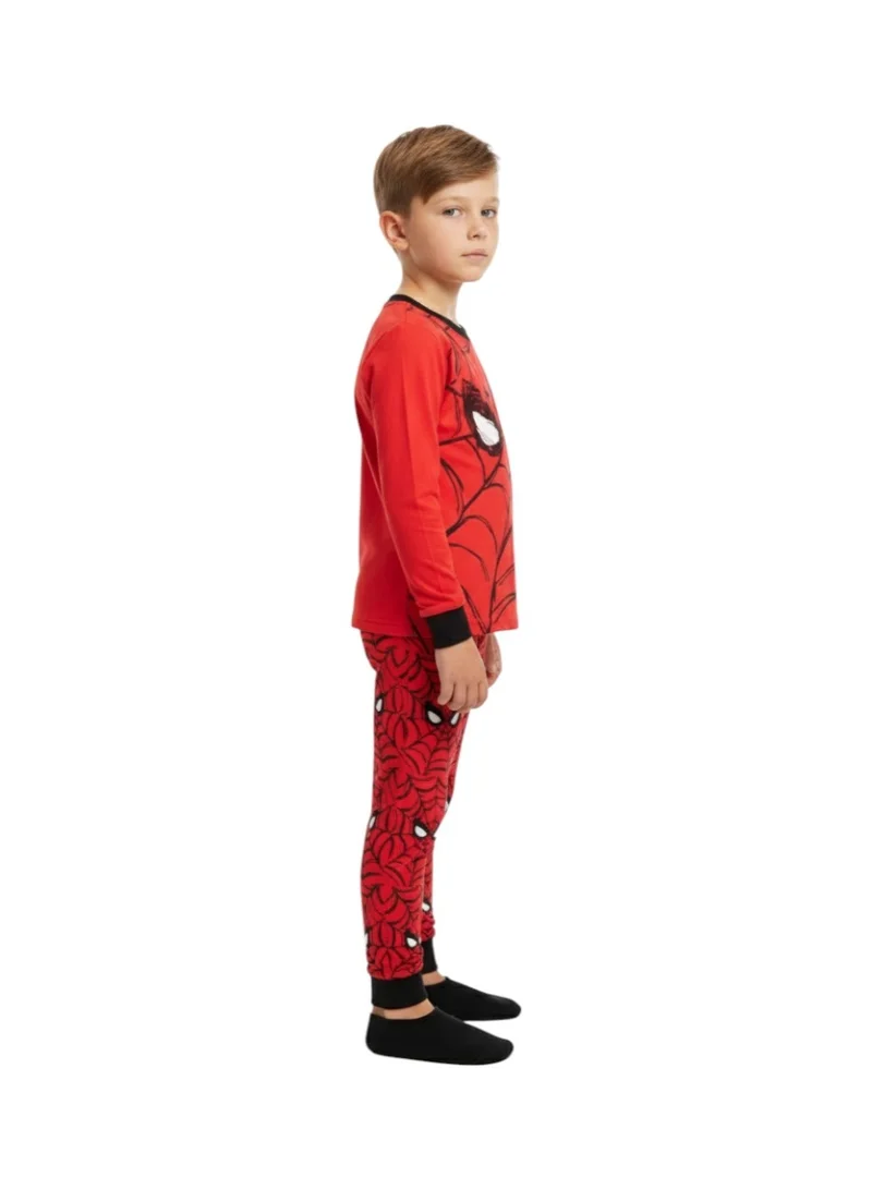 Bidani Boys' Spider Web Print Pajama Set – Long Sleeve