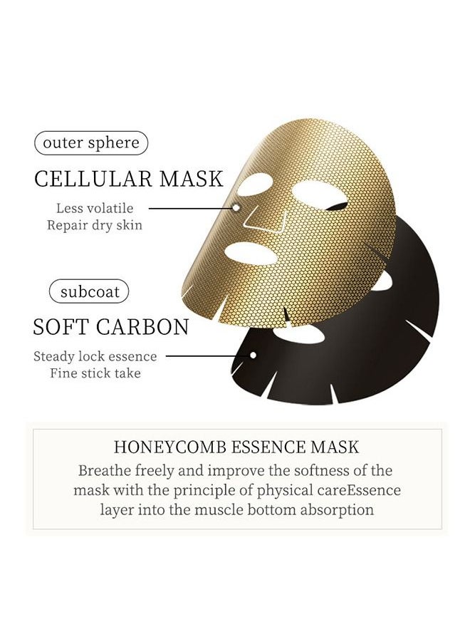 SADOER - 5Pcs Honeycomb Gold Facial Mask, Luxury Wrinkles Face Lifting Mask, Peel Off Moisturizing Facial Sheets helps reducing Fine Lines, Skin Slackening, Anti Aging, Hydrating, Soothing - Image 1
