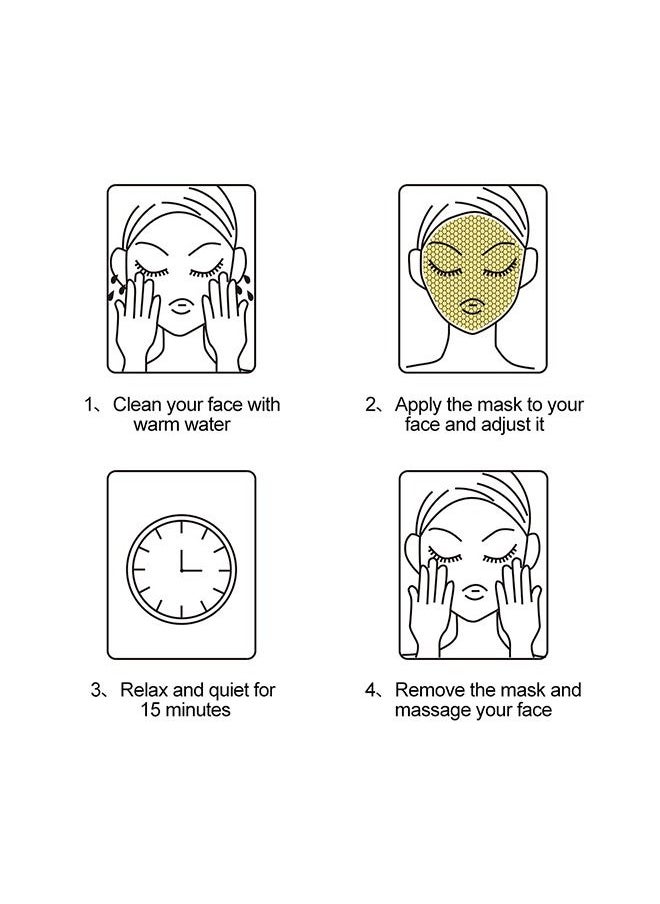 SADOER - 5Pcs Honeycomb Gold Facial Mask, Luxury Wrinkles Face Lifting Mask, Peel Off Moisturizing Facial Sheets helps reducing Fine Lines, Skin Slackening, Anti Aging, Hydrating, Soothing - Image 1
