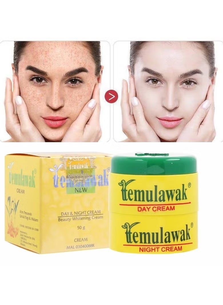 Temulawak Day & Night Cream 50g to lighten and unify skin tone and treat pigmentation with turmeric extract and aloevera herb - 50g - Image 2
